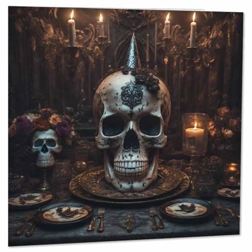 Image of Gothic Skulls Birthday Card Goth Alternative Greeting Card 145 x 145mm
