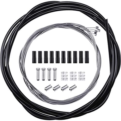 Image of 4 Pack Bike Brake Gear Shifter Cable Kit, Universal Bicycle Change Cable Bike Shift Cable and Transmission Cable, Bicycle Cycling Shifter Cable Housing Kit for Mountain Road Bike Repair, Black