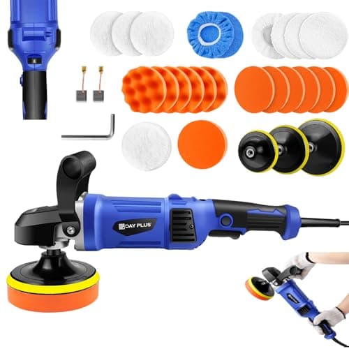 Image of AUTOFU Polishers and Buffers, 150-180mm Disc Rotary Polisher, 1400W Car Polisher Electric Polisher with 26 Polishing Pads Set & 6 Speeds For Auto/Motorcycles/Furniture/Boats Waxing and Polishing