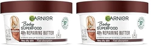 Image of Garnier Body Superfood, Repairing Body Butter, with Cocoa & Ceramide, Body Butter for Very Dry Skin, Vegan Formula, 300ml (Pack of 2)