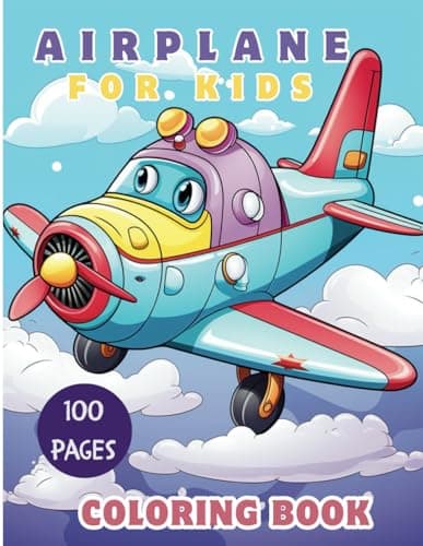 Image of Airplane Coloring Book for kids: A Fun Airplane Travel coloring Book, 50 Beautiful Designs of Planes and Pilots for children