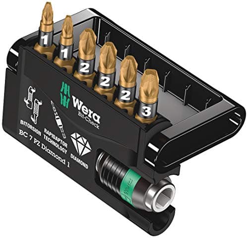 Image of Wera 05057412001 Bit Check 7 PZ Diamond 1 Bit Set (7-Piece)