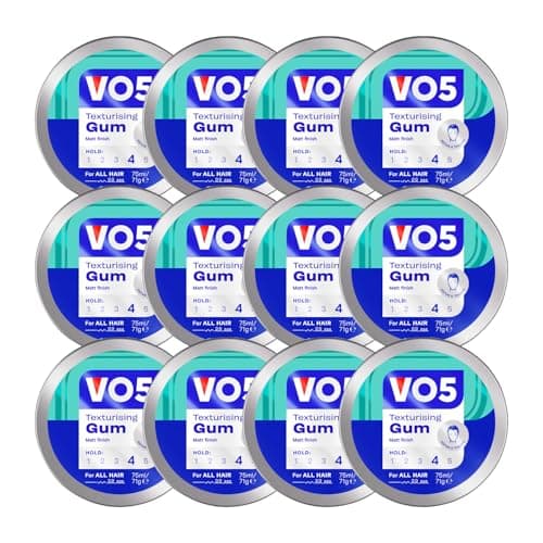 Image of VO5 Texturising Gum with Extra Firm Hold for Natural & Stylish Look for Men Offers an All-day Hold and Ideal for Extreme Styling, Smoothing, Separating, and Texturizing, 75ml (Buy 12)
