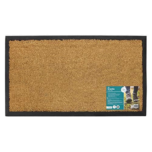 Image of JVL 02-652 Plain Granite Design Tufted Coir Rubber Base Door Mat,40 x 70cm approx