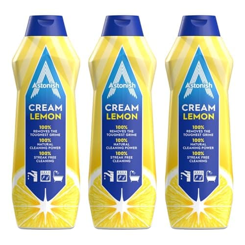 Image of Astonish Multipurpose Cream Cleaner, Lemon Fresh Scent, 3 x 500ml