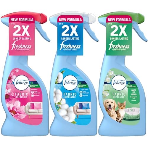 Image of Febreze Fabric Freshener Spray, 3 Scents (Blossom & Breeze, Cotton Fresh, Fresh Scent), Pack of 3 x 375ml, Long-Lasting Formula