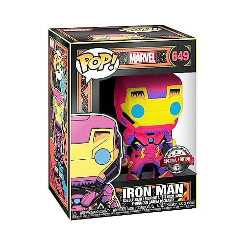 Image of Funko POP! Marvel: Black Light - Iron Man - Marvel Comics - Collectable Vinyl Figure - Gift Idea - Official Merchandise - Toys for Kids & Adults - Comic Books Fans - Model Figure for Collectors