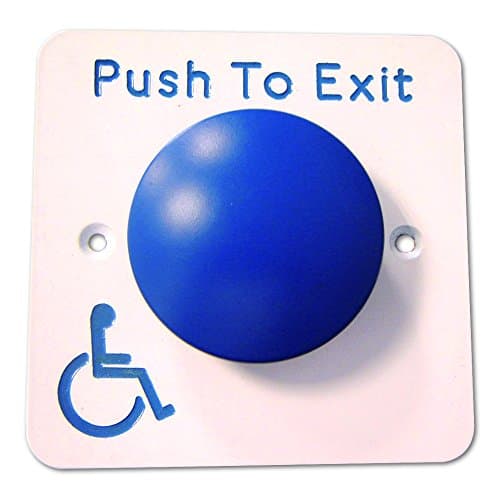 Image of ASEC 3E0670BL-6 PTE Blue Dome DDA Exit Button "Push To Exit"