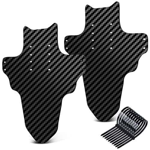 Image of NICEDACK Mudguards Mountain Bike, 2 Pieces Mudguard Fit 20-29 Inch MTB Mudguard Front and Rear Compatible Bicycle Splash Guard (Black-Carbon Look)