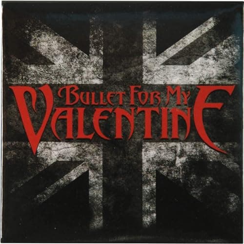 Image of Bullet For My Valentine Black White UK Flag Steel Metal Fridge Magnet Official