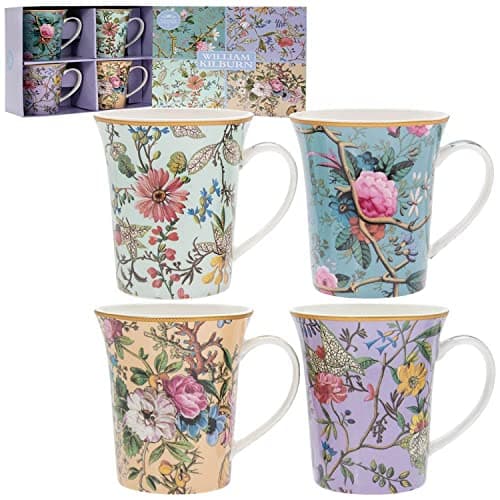 Image of Lesser & Pavey William Kilburn Mugs Set of 4 | Ceramic Coffee Mugs Set for Home or Work | Premium Design Mugs Set for All Occasions | Lovely Mugs for Tea, Coffee & Hot Drinks - William Kilburn