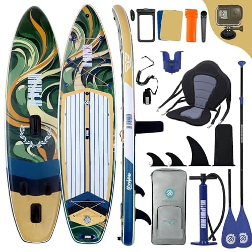Image of Niphean (Extra Large) Inflatable Paddle Board, SUP for 2+1 People/Family, Stand Up Paddle Board with (Beginner Friendly) StabilTrac™ Fin, Waterproof Phone Pouch, Paddle Boards for Adults, Gift Ideas