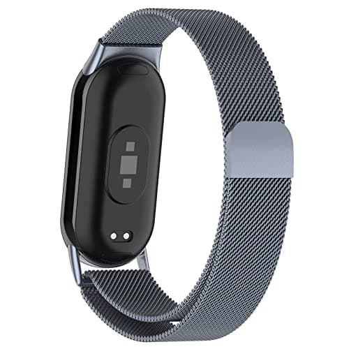 Image of Milanese Magnetic Straps for Xiaomi Smart Band 10/9/8 Strap Men Women,Magnet Stainless Steel Mesh Metal Bracelet Adjustable Waterproof Replacement Sport Wristband Band for mi Band 10/9/8, Space gray