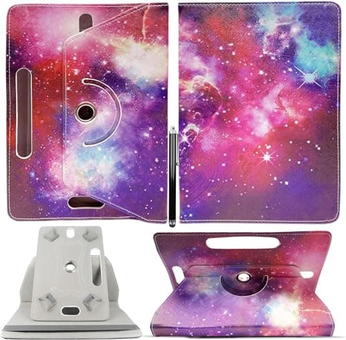 Image of 7inch Tablet Case - Universal PU Leather Stand Folio Case Cover for All 6",6.8",7" Tablets, Fit for Kindle eReaders Fire Tablet- Kobo/Voyaga/Lenovo/Sony E-Book/iPad Mini 5 4 3 2 1 (Rainbow)