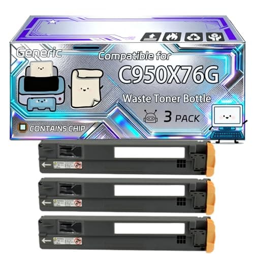 Image of C950X76G Waste Toner Bottle Compatible for Lexmark C950de X950 X950de X954de X950dhe X952 X952de Printers, With Chip, 30000 Pages, Vibrant Colours (3 Pack Black)