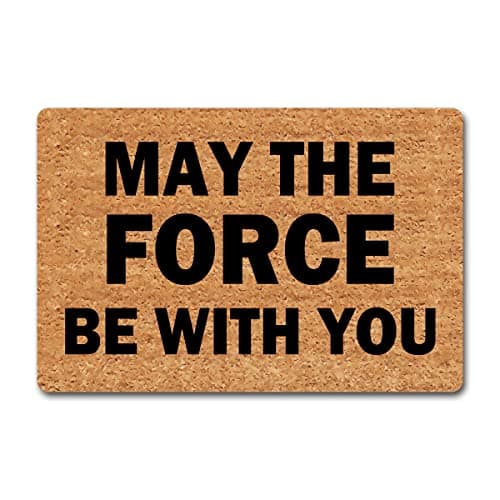 Image of Funny Welcome Door Mats Non-slip Kitchen Mat May The Force Be With You Funny Rubber Door Mats Monogram Novelty Gift Doormat Personlized House Warming Area Rugs For Entrance Way Indoor 18"(W) x 30"(L)