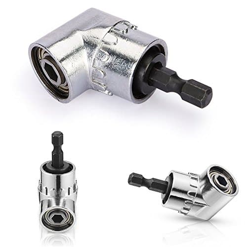 Image of Right Angle Drill, Vakki 105 Degree Right Angle Driver Angle Extension Power Screwdriver Drill Attachment 1/4inch Hex Bit Socket Screwdriver Holder Adaptor for Tight Corner Workspace