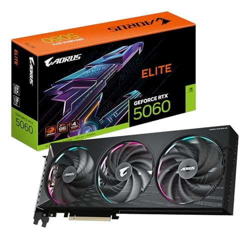 Image of Gigabyte Aorus GeForce RTX 5060 Elite 8G Graphics Card - 8GB GDDR7, 128bit, PCI-E 5.0, 2722 MHz Core Clock, 3 x DisplayPort, 1 x HDMI, GV-N5060AORUS E-8GD
