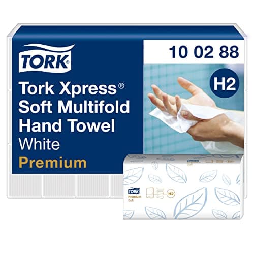 Image of Tork Xpress Soft Multifold Hand Towels Premium Mfold 100288 - H2 Premium Paper Hand Towels with High-Absorbency - Large, 2-Ply, White - 21 x 110 Sheets