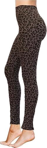 Image of High Waisted Full Length Workout Not See Through Leggings Capri Shorts Soft Stretchy (XXL, Black Leopard)