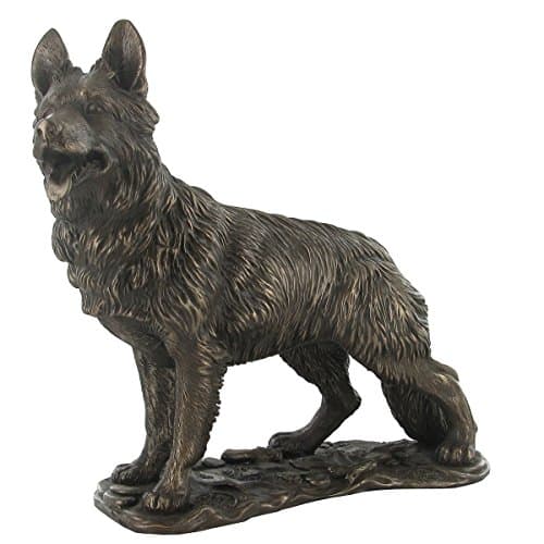 Image of GERMAN SHEPHERD DOG COLD CAST BRONZE SCULPTURE DOGS NEW AND BOXED