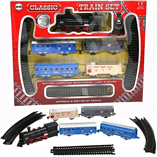 Image of A to Z 1577 Classic Battery Operated Train Set with Light and Sound, 01577, Black