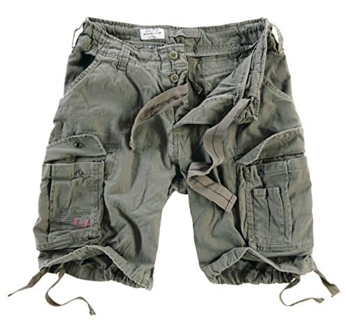 Image of Surplus Raw Vintage Airborne Vintage Herren Cargo Shorts, Oliv, S