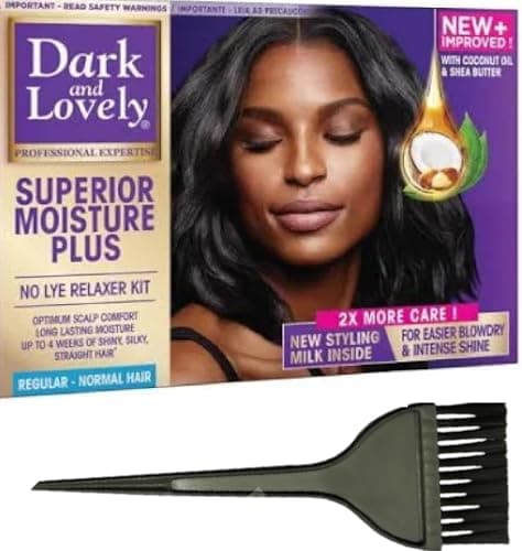 Image of Dark and Lovely No-Lye Relaxer Normal (Regular) & Applicator brush