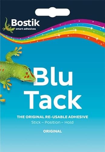 Image of Blu Tac Tack Original Reusable Adhesive Blue Home Office Use Putty Repositionable Glue Sticky Multipurpose, Clean, Safe & Easy to Use, Non-Toxic, Handy Size (Blue)