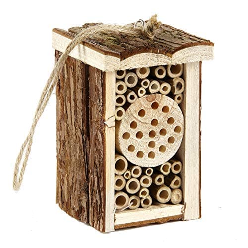 Image of Small Wooden Insect Hotel Eco Friendly House Natural for Bee Butterfly 16.5cm