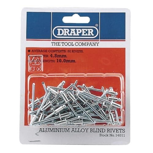 Image of Draper 14011 Blind Rivets, 4.8mm x 10mm, Blue, Pack of 50