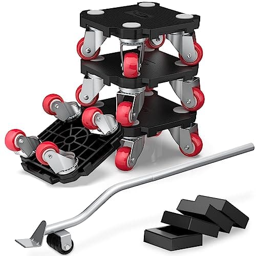 Image of Ronlap Furniture Movers, Furniture Dollies Moving Dolly 4 Wheels Heavy Duty, Furniture Lifter Mover Tool Set for Moving Equipment Heavy Furniture Appliance Refrigerator Sofa, 300KG Capacity, Black