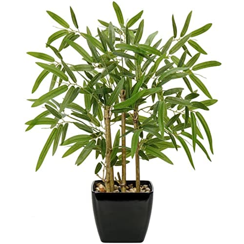 Image of Briful 43CM Artificial Bamboo Plant in Pot Fake Bamboo Tree Small Artificial Plants Fake Plants Indoor for Home Office Kitchen Bathroom Decor