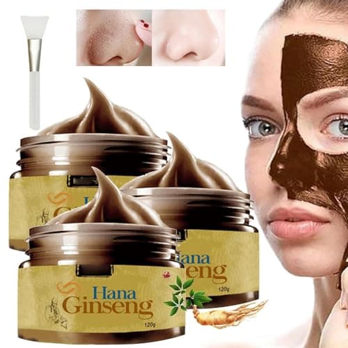 Image of Hana Ginseng Face Mask,2024 New Korean Hana Ginseng Peel off Face Mask,Herbal Refining Peel-Off Facial Mask,Ginseng Mask Korean,Hana Ginseng Mask For Shrink Pores Improve Skin Vitality (3 Pcs)