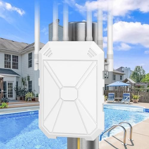 Image of AC1200 Outdoor WiFi Extender, 5GHz and 2.4GHz Outdoor WiFi Wireless Access Point with 6 Antennas, Passive PoE, Dual Band, IP67 Weatherproof, for Outdoor Camera, Gardens, Yard, Farm