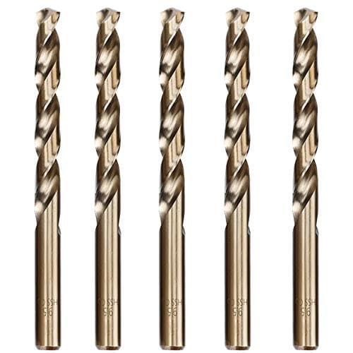 Image of Hymnorq 5-Piece M35 Cobalt Drill Bit Set (9.5mm Metric) - 5% Cobalt HSS-CO Twist Bits for Hardened Metal, Stainless Steel, Cast Iron - Fully Ground, 135° Split Point, DIN338 Jobber Length
