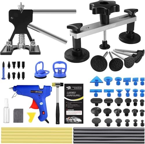 Image of PDR TOOLS Car Dent Puller Kit, 79PCS Dent Repair Tool, Paintless Dent Removal Kit with Black Metal Dent Lifter and Bridge Puller for Auto Body Dent Remover, Home DIY Repair