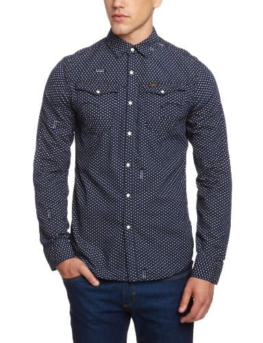 Image of G-STAR RAW Raw Arc 3D Long Sleeve Men's Shirt Tick Print Large