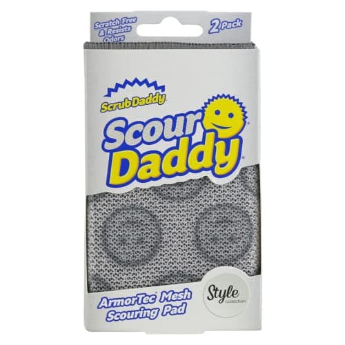 Image of Scrub Daddy Scour Daddy Style, Scourers Non Scratch Scrubbing Sponge, Scouring Pads, Kitchen Sponges for Dishes, Dishwashing Pan Scrubber, Cleaning Supplies, Dish Sponges for Washing up, Pack of 2