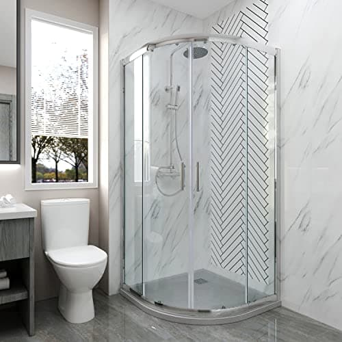 Image of ELEGANT 800 x 800 mm Quadrant Shower Enclosure 6mm Easy Clean Glass Sliding Door Shower Cubicle