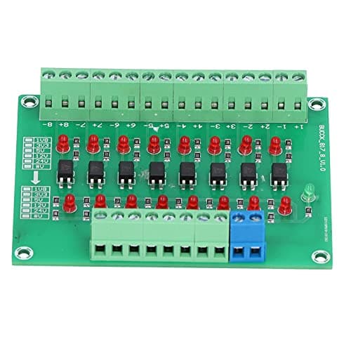 Image of HUSHUI 8 Channel Optocoupler PLC Signal Converter Board with Fast Signal Conversion for Single-Chip Microcomputer, Durable Material, 3.8 X 2. X 0.6in Size, Ideal for DIY Projects
