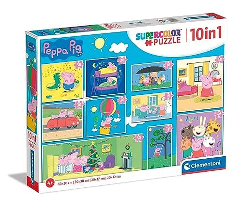 Image of Clementoni - 20271 - Supercolor Puzzle 10 In 1 Peppa Pig (3x18, 4x30, 2x48 and 1x60 Pieces) - Jigsaw Puzzle For Kids Age 4