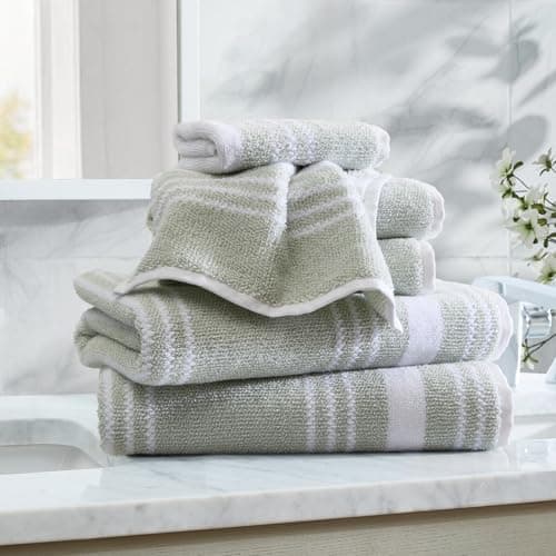 Image of Nautica - Bath Towels, Soft & Absorbent Bathroom Essentials, Oeko-Tex Certified (Windward Green, 6-Piece)