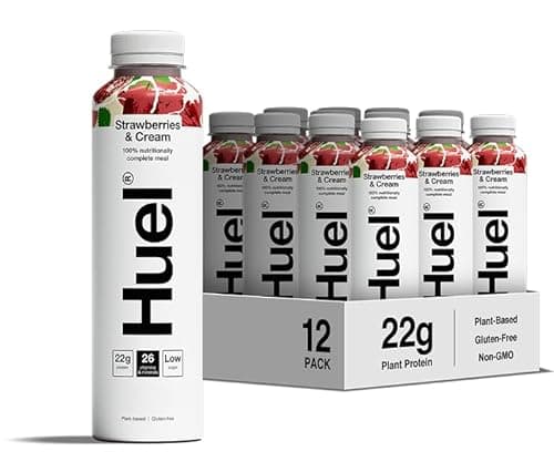 Image of Huel Ready-to-drink Meal, Strawberries and Cream Protein Drink, 12 x 500ml Bottles, Protein Shakes, Pre-Portioned Meal, 20g of Protein per Bottle, Rich in Essential Vitamins, Meal Replacement Shake