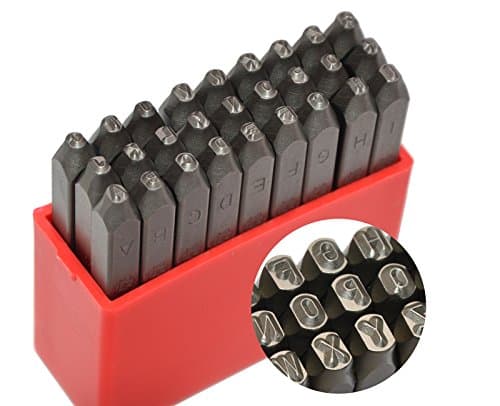 Image of Wokesi 5/64"(2mm) High Hardness Carbon Steel Uppercase Reverse Letters Alphabet Script Metal Hand Stamp Punches Kit for Mold Code Tag Jewel Making Die Tools(2mm Letters Reverse Punch)