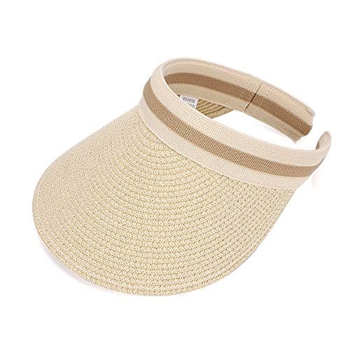 Image of MK MATT KEELY Women Large Brim Beach Straw Golf Sun Hat Summer Cap Beige