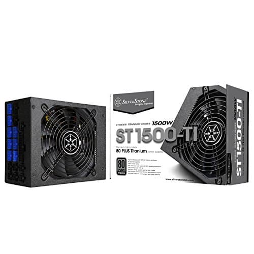 Image of SilverStone SST-ST1500-TI - Strider Titanium Series, 1500W 80 Plus Titanium ATX PC Power Supply, Low Noise 135mm, 100% modular (square type, thick cable)