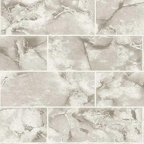Image of Odeon Marble Tile Neutral Wallpaper - Modern Contemporary Textured - Luxury Vinyl - Bathroom Kitchen