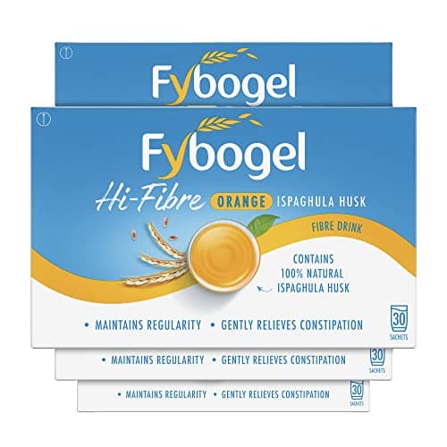 Image of Fybogel Hi-Fibre Orange Sachets, Pack of 4 x 30 for Constipation Relief & Regularity Support, Essential Travel First Aid Kit Addition