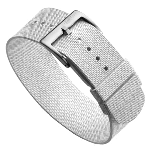 Image of WatchGecko TidalPass British Military FKM Rubber Watch Strap, Waterproof Men's Watch Band, Versatile And Stylish, Wear 2 Ways, White, 20mm